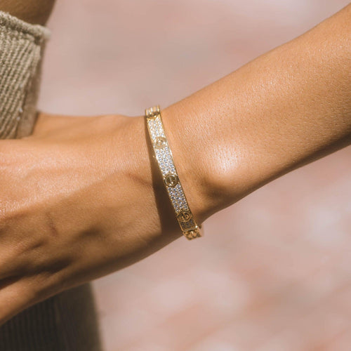 Moissanite Band Bracelet Gold