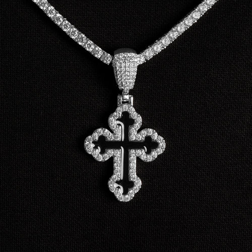 Black Enamel Cross Pendant