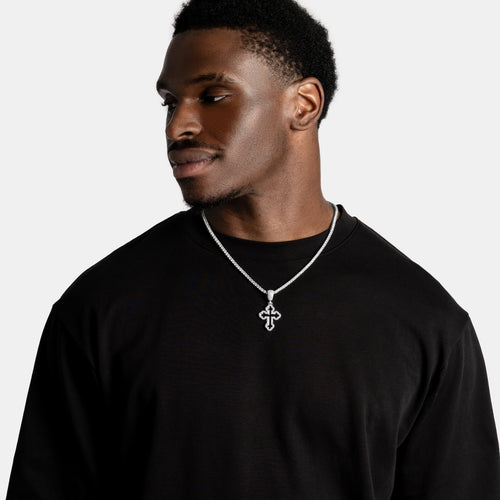 Black Enamel Cross Pendant