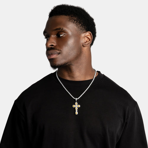 Canary Cluster Cross Pendant