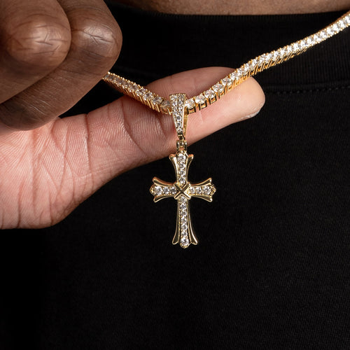 Flared Cross Pendant Gold
