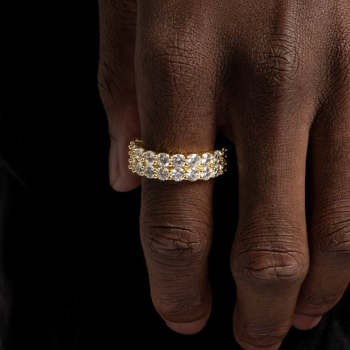 Double Tennis Ring Gold S925