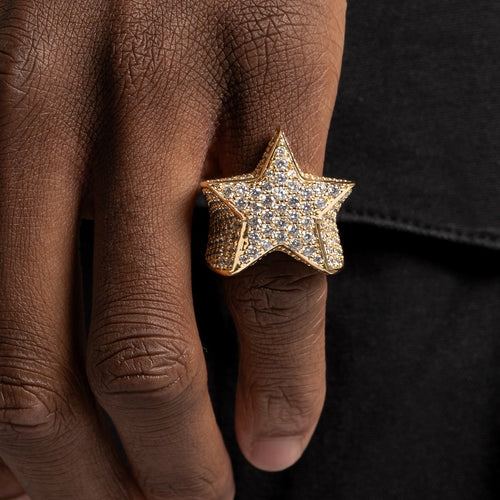 Iced Star Ring Gold