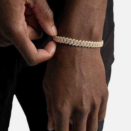 8mm Prong Cuban Bracelet Gold