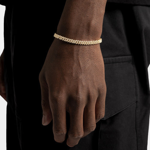 5mm Prong Cuban Bracelet Gold