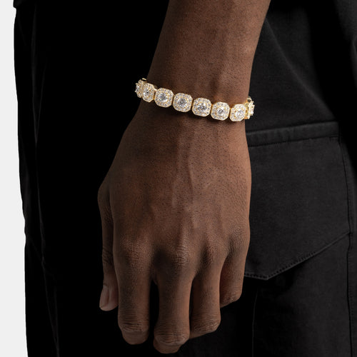 Cluster Tennis Bracelet Gold