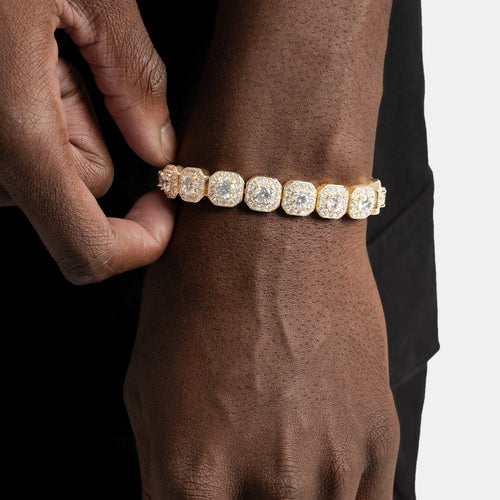 Cluster Tennis Bracelet Gold