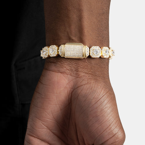 Cluster Tennis Bracelet Gold