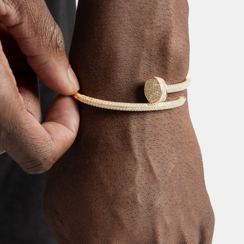 Diamond Nail Bracelet Gold