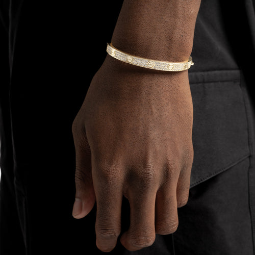 Iced Band Bracelet Gold