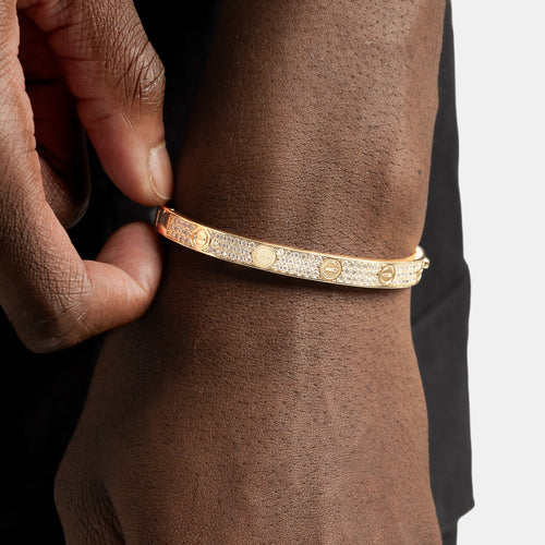 Iced Band Bracelet Gold