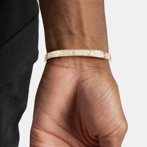 Moissanite Band Bracelet Gold Vermeil
