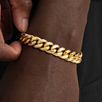 12mm Cuban Link Chain & Bracelet Gold