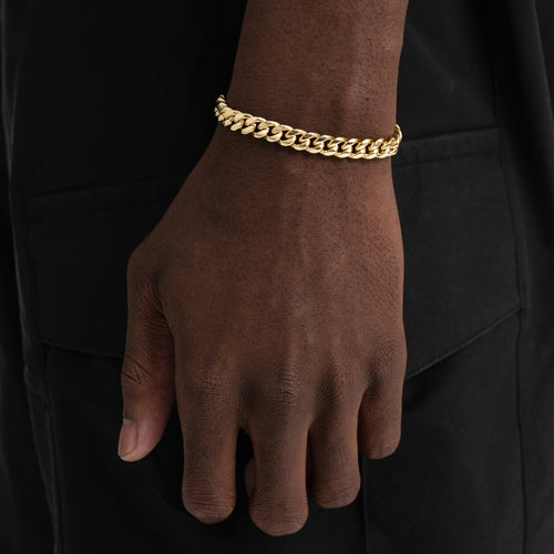 8mm Cuban Link Bracelet Gold
