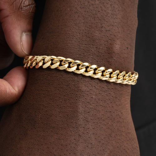 8mm Cuban Link Bracelet Gold