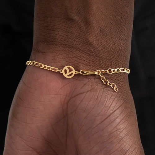 3mm Figaro Bracelet Gold