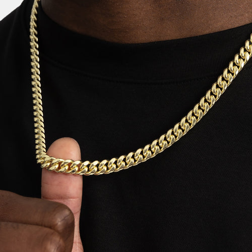 8mm Cuban Link Chain & Bracelet Gold