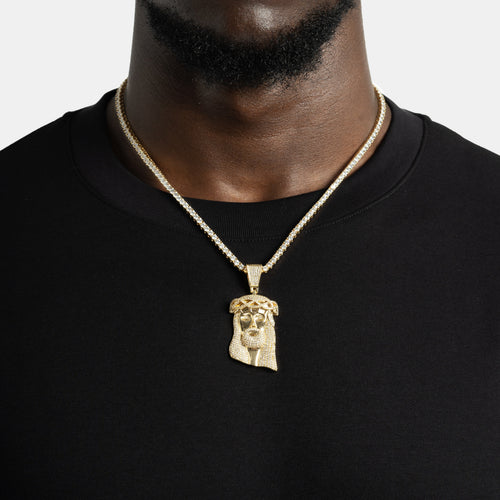 Moissanite Jesus Pendant Gold Vermeil
