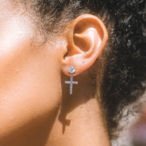 Studded Cross Earrings