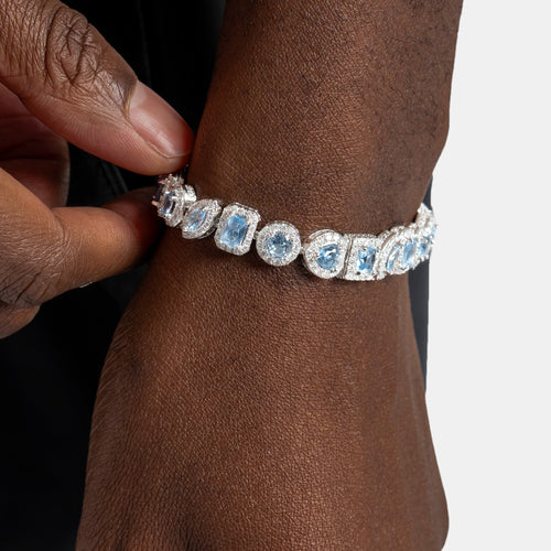 Blue Multi Cut Tennis Bracelet