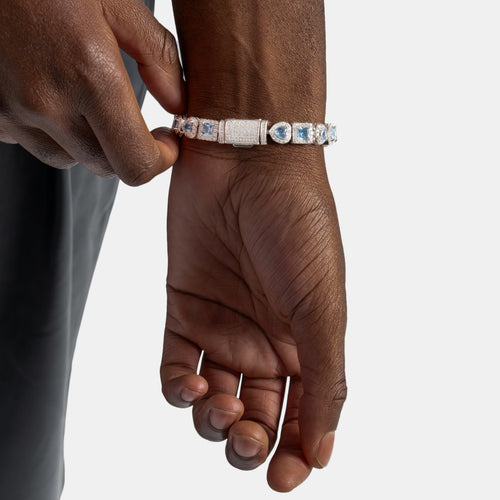 Blue Multi Cut Tennis Bracelet