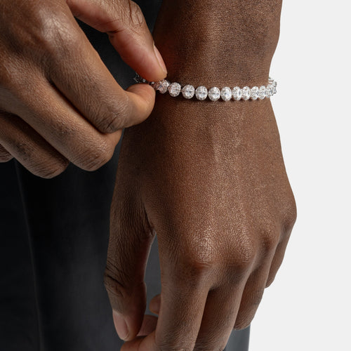 Oval Cluster Tennis Bracelet
