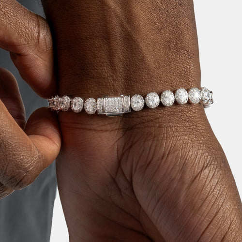 Oval Cluster Tennis Bracelet