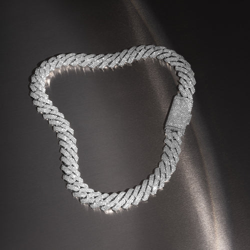15mm Iced Prong Cuban Chain
