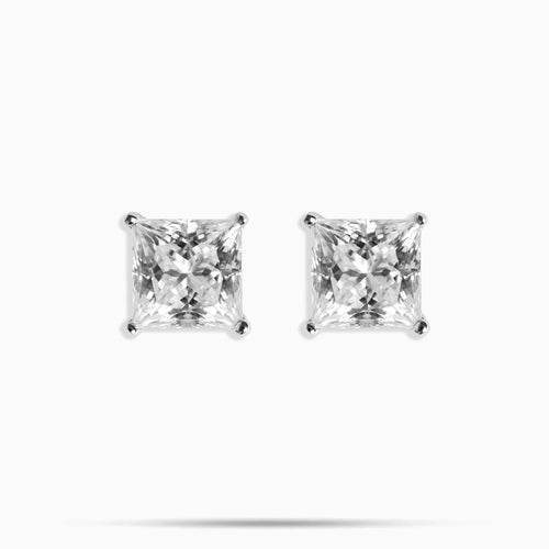 7mm Moissanite Princess Cut Earrings