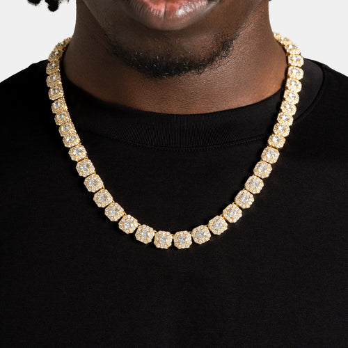 Cluster Tennis Chain Gold