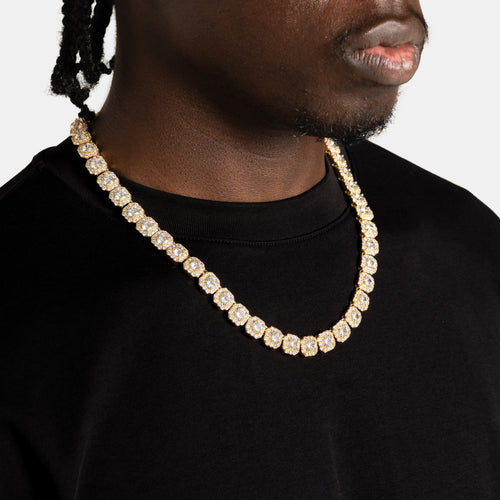 Cluster Tennis Chain Gold