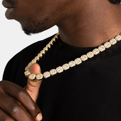 Cluster Tennis Chain Gold