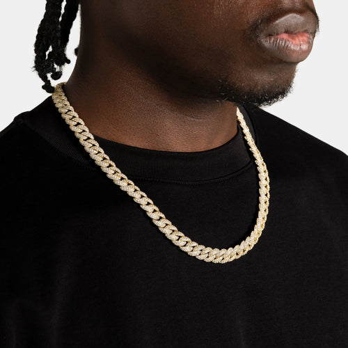 8.5mm Iced Cuban Chain Gold