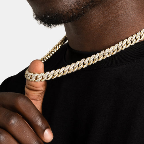 8.5mm Iced Cuban Chain Gold