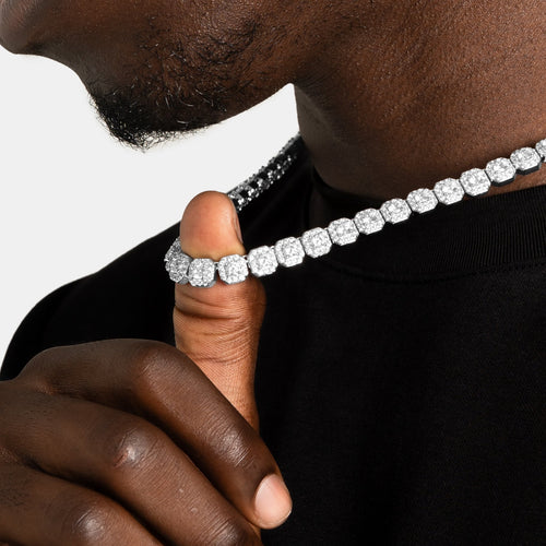 Moissanite Micro Cluster Tennis Chain