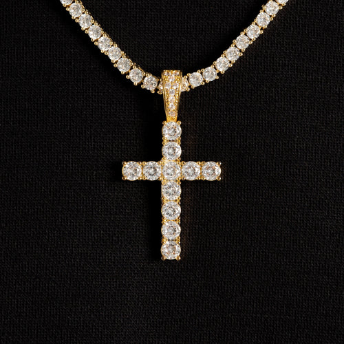 Diamond Cross Pendant Gold