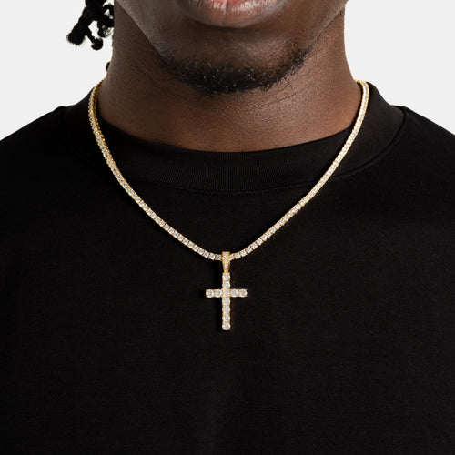 Diamond Cross Pendant Gold