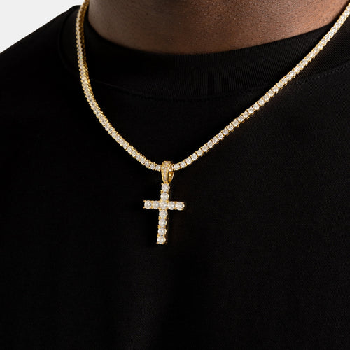 Moissanite Cross Pendant Gold