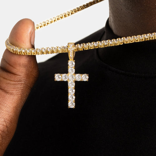 Diamond Cross Pendant Gold