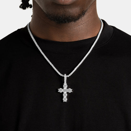 Large Iced Cross Pendant