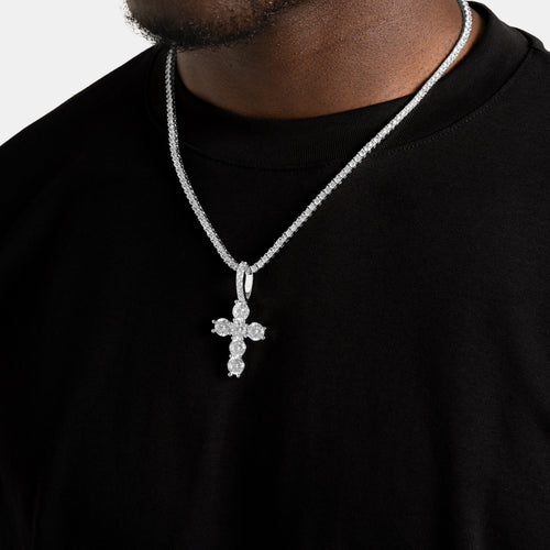 Large Iced Cross Pendant