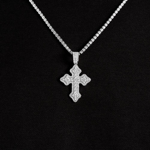 Micro Cluster Cross & Tennis Chain Bundle