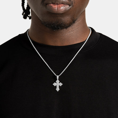 Micro Cluster Cross & Tennis Chain Bundle