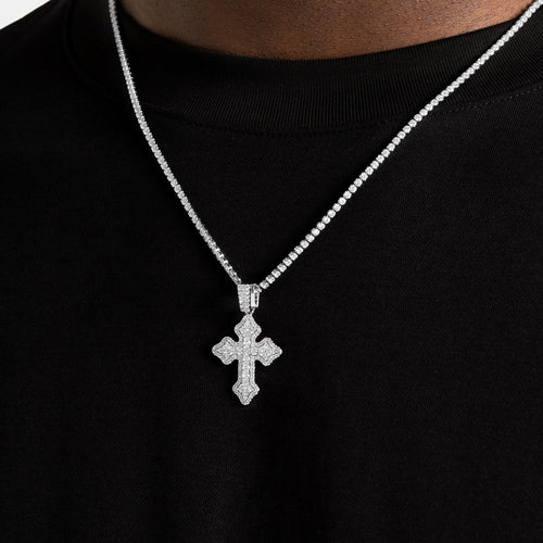 Micro Cluster Cross & Tennis Chain Bundle