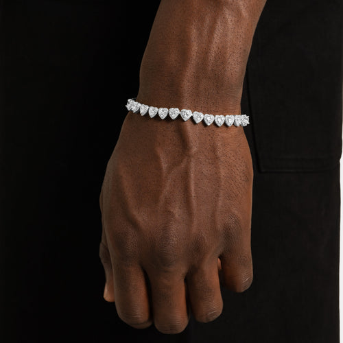 7mm Heart Tennis Bracelet