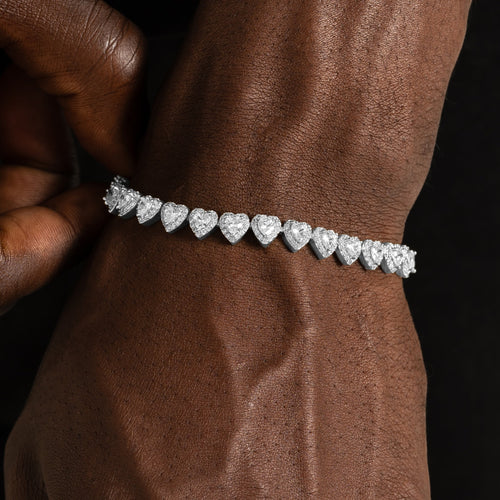 7mm Heart Tennis Bracelet
