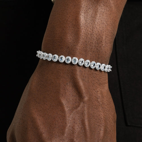 Blue Oval Cluster Bracelet