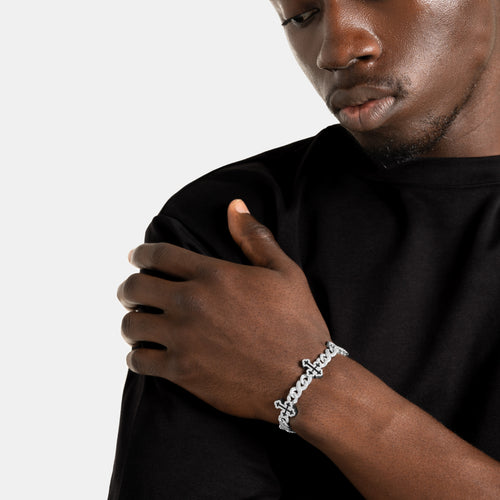 Black Enamel Cross Bracelet