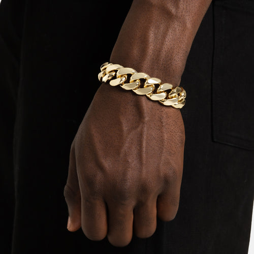 19mm Cuban Link Bracelet Gold