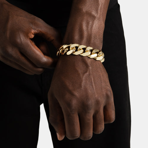 19mm Cuban Link Bracelet Gold